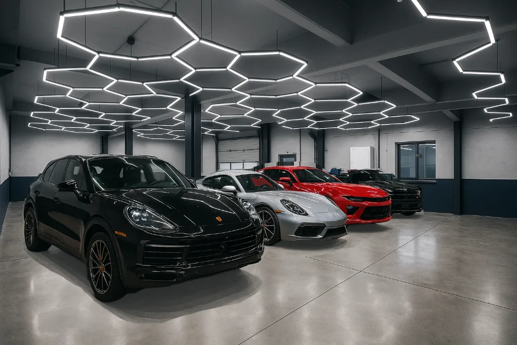 Busy detailing bay